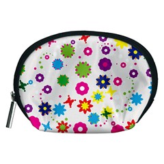 Floral Colorful Background Accessory Pouch (medium) by Grandong