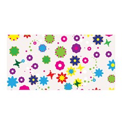 Floral Colorful Background Satin Wrap 35  X 70  by Grandong