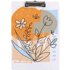 Doodle Flower Floral Abstract A4 Acrylic Clipboard by Grandong