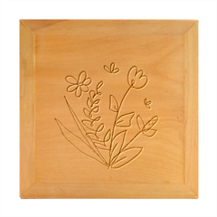 Doodle Flower Floral Abstract Wood Photo Frame Cube by Grandong