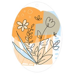 Doodle Flower Floral Abstract Uv Print Acrylic Ornament Oval