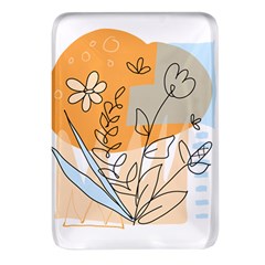 Doodle Flower Floral Abstract Rectangular Glass Fridge Magnet (4 Pack) by Grandong