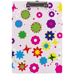 Floral Colorful Background A4 Acrylic Clipboard by Grandong