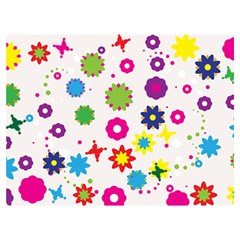 Floral Colorful Background Two Sides Premium Plush Fleece Blanket (extra Small) by Grandong