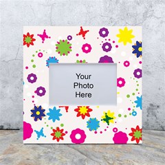 Floral Colorful Background White Box Photo Frame 4  X 6  by Grandong