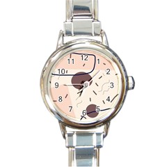 Sky Clouds Stars Starry Cloudy Round Italian Charm Watch by Grandong