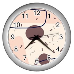 Red Brochure Flyer Poster Music Wall Clock (silver) by Grandong