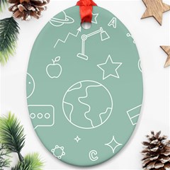 Board Chalk School Earth Book Ornament (oval) by Grandong