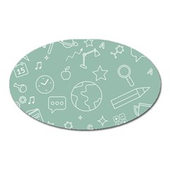 Board Chalk School Earth Book Oval Magnet