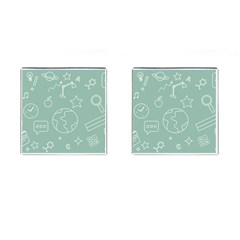 Board Chalk School Earth Book Cufflinks (square) by Grandong