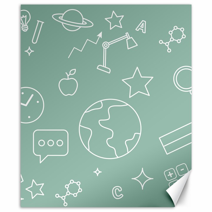 Board Chalk School Earth Book Canvas 8  x 10 