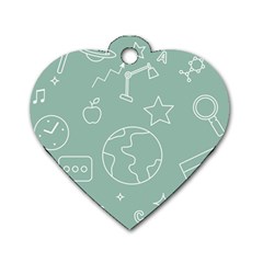 Board Chalk School Earth Book Dog Tag Heart (one Side) by Grandong