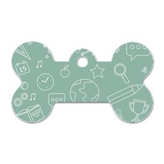 Board Chalk School Earth Book Dog Tag Bone (one Side) by Grandong