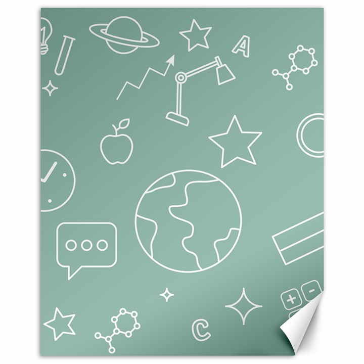 Board Chalk School Earth Book Canvas 11  x 14 