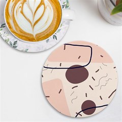 Doodles Abstract Boho Art Uv Print Round Tile Coaster by Grandong