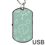 Board Chalk School Earth Book Dog Tag USB Flash (Two Sides) Front