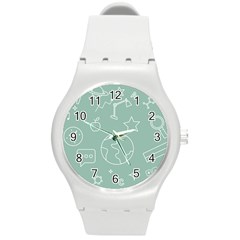 Board Chalk School Earth Book Round Plastic Sport Watch (m) by Grandong