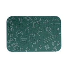 Board Chalk School Earth Book Open Lid Metal Box (silver)  