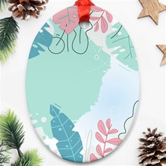 Plants Leaves Border Frame Ornament (oval)