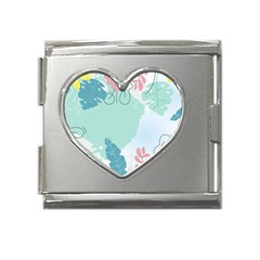 Plants Leaves Border Frame Mega Link Heart Italian Charm (18mm) by Grandong