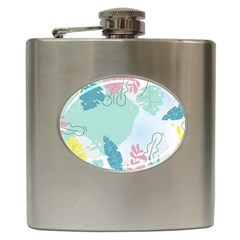 Plants Leaves Border Frame Hip Flask (6 Oz) by Grandong