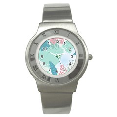 Plants Leaves Border Frame Stainless Steel Watch by Grandong