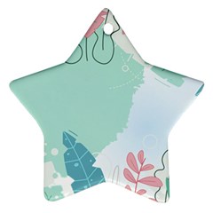 Plants Leaves Border Frame Star Ornament (two Sides) by Grandong