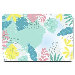 Plants Leaves Border Frame Large Doormat by Grandong