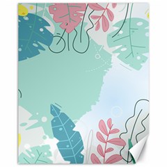 Plants Leaves Border Frame Canvas 11  X 14  by Grandong