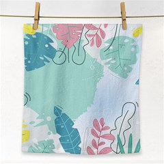 Plants Leaves Border Frame Face Towel by Grandong