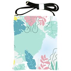 Plants Leaves Border Frame Shoulder Sling Bag by Grandong