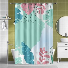 Plants Leaves Border Frame Shower Curtain 48  X 72  (small)  by Grandong