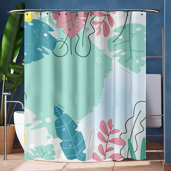 Plants Leaves Border Frame Shower Curtain 60  x 72  (Medium) 