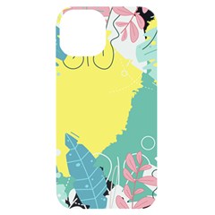 Plants Eaves Border Frame Iphone 14 Black Uv Print Case by Grandong