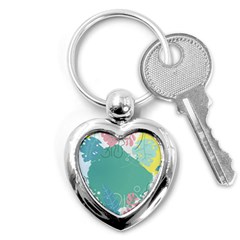 Plant Leaves Border Frame Key Chain (heart) by Grandong