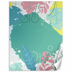 Plant Leaves Border Frame Canvas 18  X 24  by Grandong