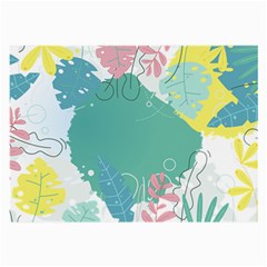 Plant Leaves Border Frame Large Glasses Cloth by Grandong