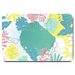 Plant Leaves Border Frame Large Doormat by Grandong