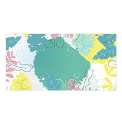 Plant Leaves Border Frame Satin Shawl 45  X 80  by Grandong