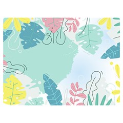 Plants Leaves Border Frame Two Sides Premium Plush Fleece Blanket (extra Small) by Grandong