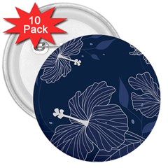 Flowers Petals Leaves Foliage 3  Buttons (10 Pack)  by Grandong