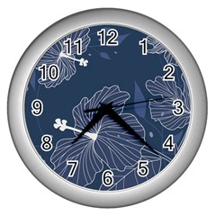 Flowers Petals Leaves Foliage Wall Clock (silver) by Grandong