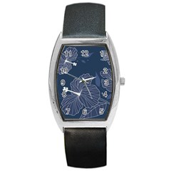 Flowers Petals Leaves Foliage Barrel Style Metal Watch by Grandong