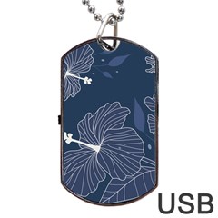 Flowers Petals Leaves Foliage Dog Tag Usb Flash (one Side) by Grandong