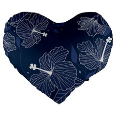 Flowers Petals Leaves Foliage Large 19  Premium Flano Heart Shape Cushions by Grandong