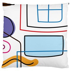 Sketch Line Art Doodles Design Large Cushion Case (two Sides) by Grandong