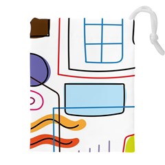 Sketch Line Art Doodles Design Drawstring Pouch (4xl) by Grandong