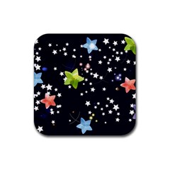 Abstract Eart Cover Blue Gift Rubber Coaster (square) by Grandong