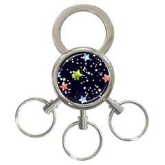 Abstract Eart Cover Blue Gift 3-ring Key Chain by Grandong