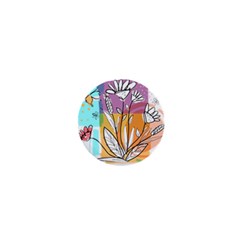 Flower Leaves Foliage Grass Doodle 1  Mini Buttons